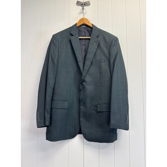De Zilino Hand Tailored Plaid Single Breasted Corpcore Suit Jacket Size 42R W36 - Picture 1 of 9